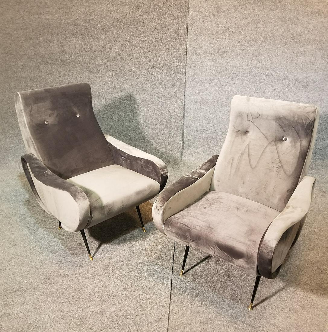 PAIR MARCO ZANUSO STYLE LOUNGE CHAIRS (1 of 4)