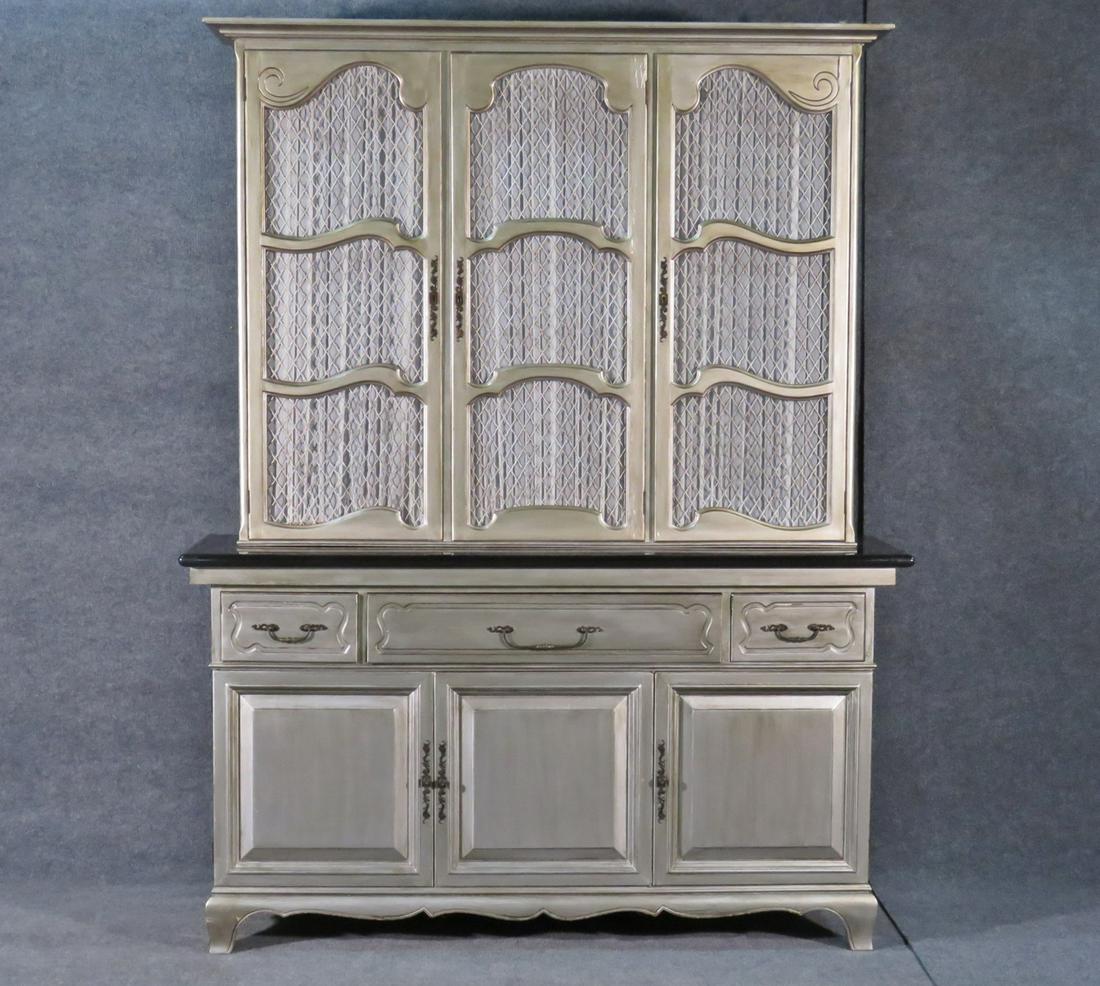 MARBLETOP 2PC PAINTED BREAKFRONT (1 of 8)