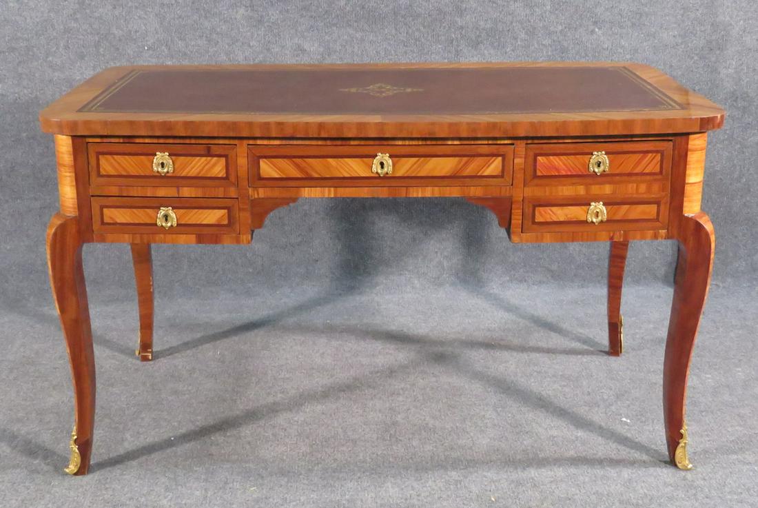 ANTIQUE LOUIS XV STYLE LEATHERTOP DESK (1 of 14)