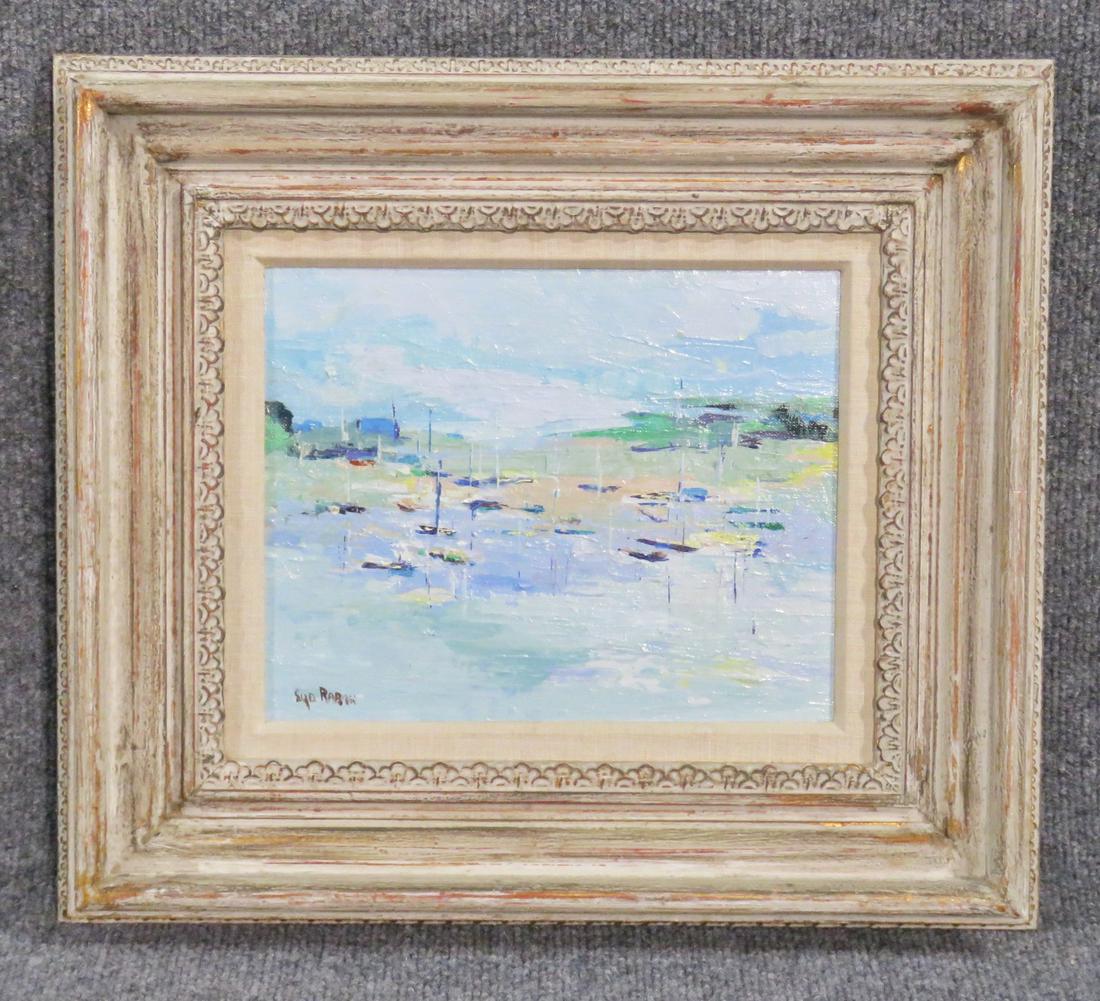 SIGNED SYD RABIN PAINTING BOAT SCENE (1 of 6)