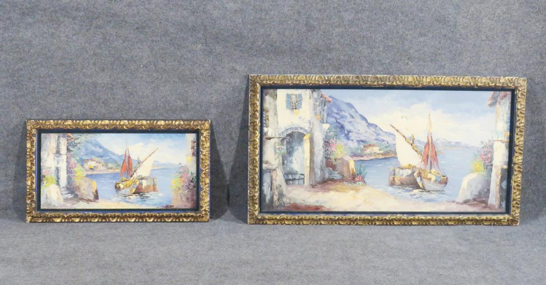 2 PC SIGNED CAMPRIO NAUTICAL PAINTINGS (1 of 8)