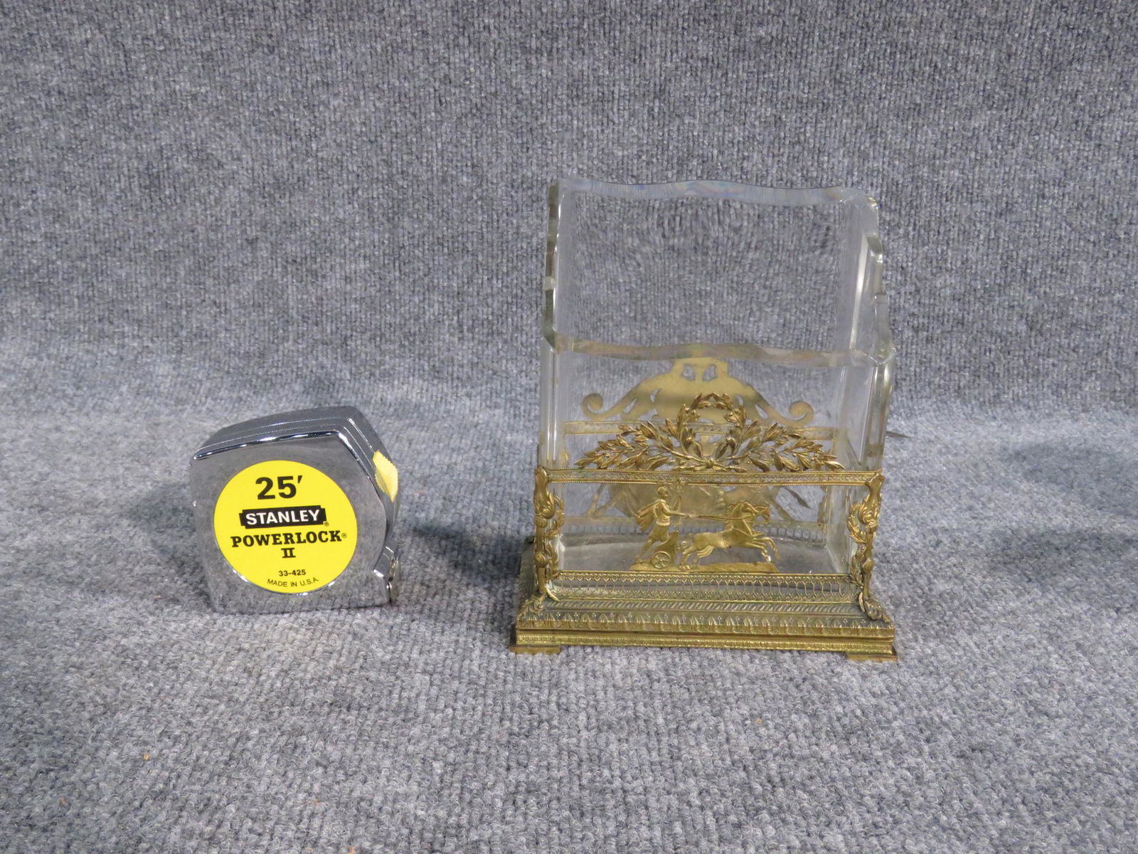 GLASS & BRASS LETTER HOLDER (1 of 6)