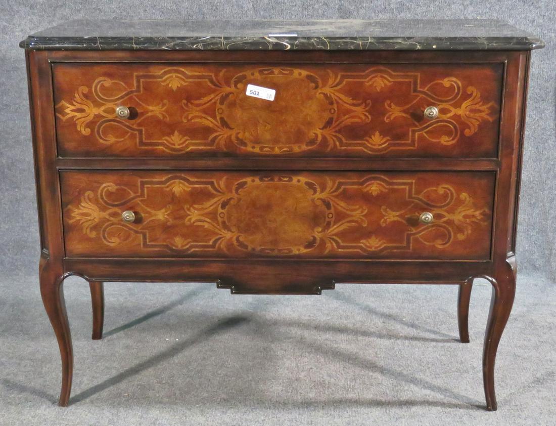 HICKORY WHITE MARBLE TOP COMMODE (1 of 10)