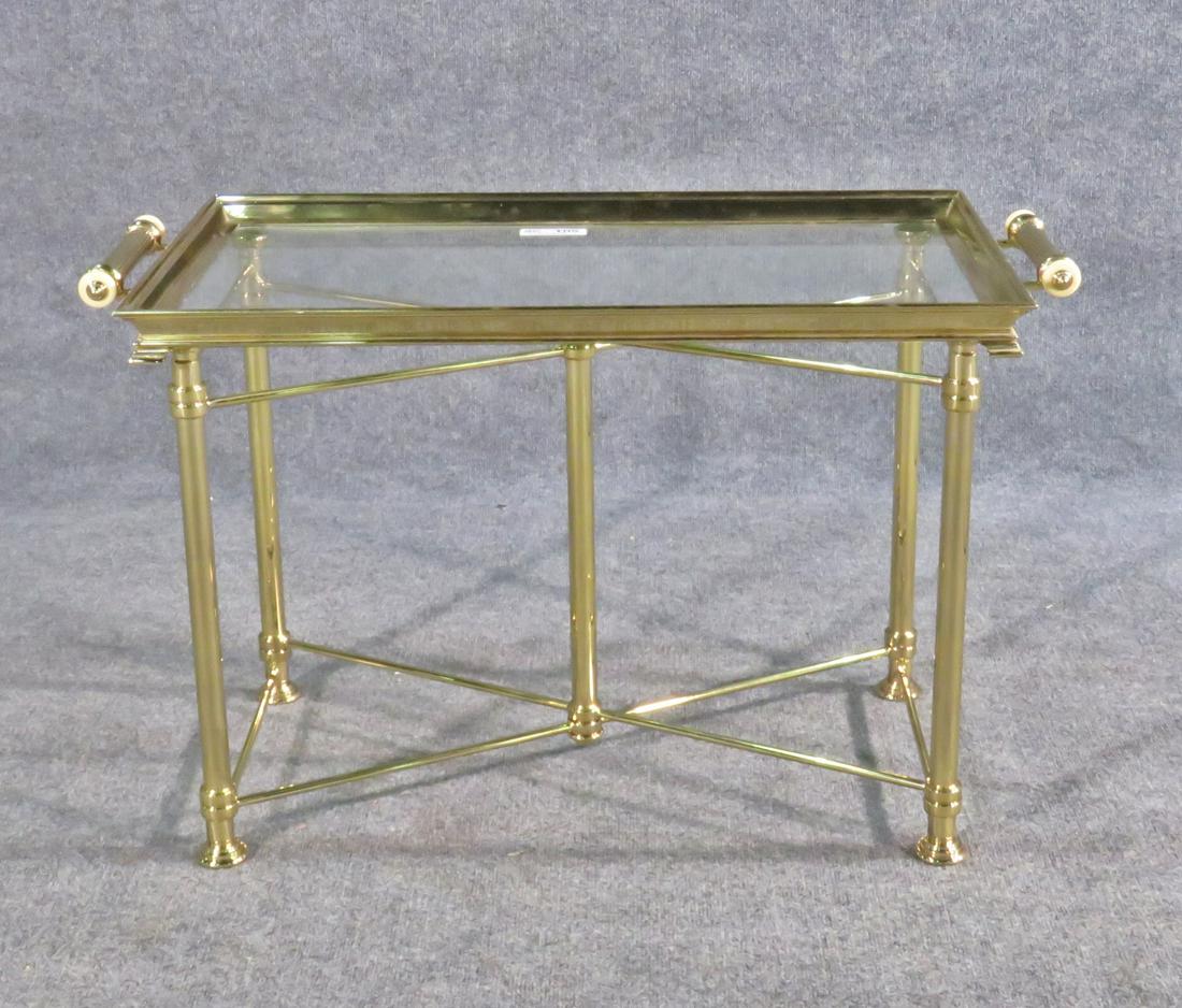 BRASS TRAY TOP COFFEE TABLE (1 of 8)