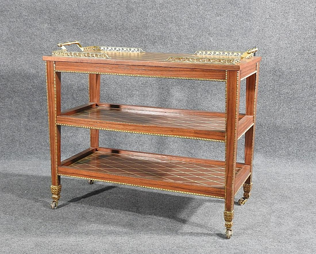 FRENCH STYLE ROSEWOOD BAR CART (1 of 5)