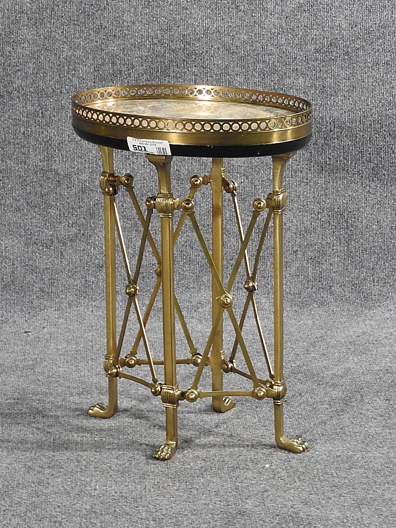 JANSEN STYLE MARBLE TOP LAMP TABLE (1 of 7)