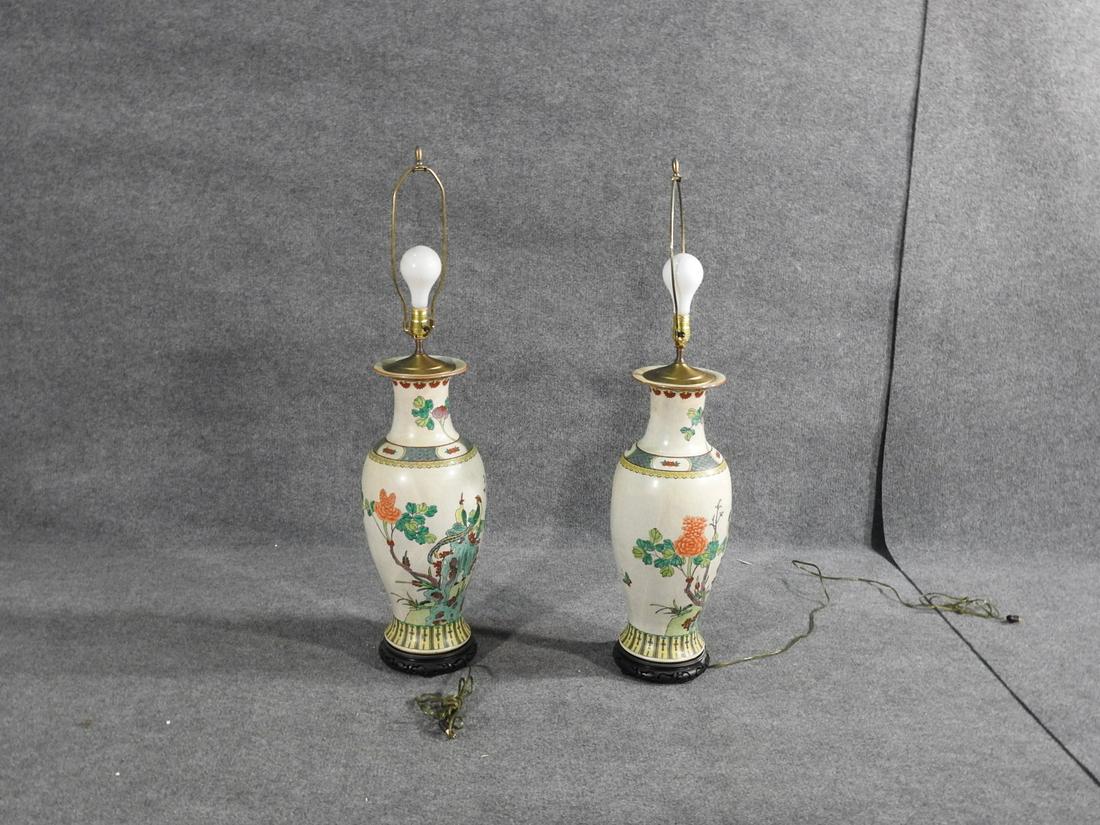 PAIR ASIAN ORIENTAL LAMPS (1 of 8)