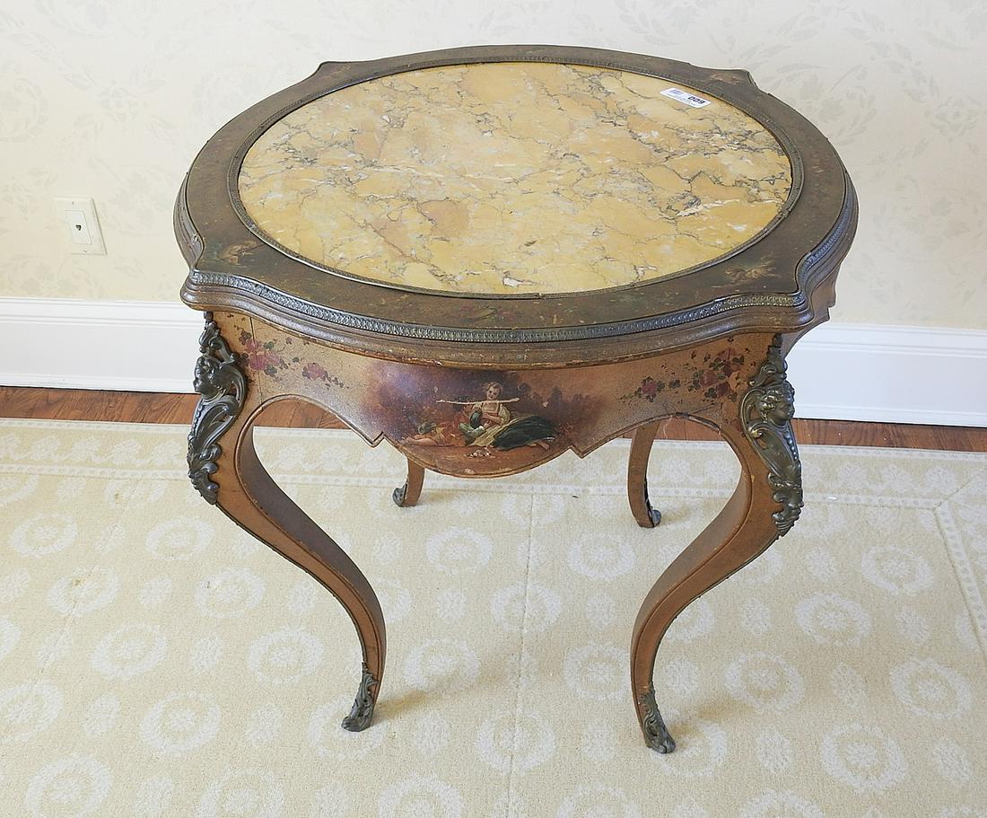 LOUIS XV STYLE MARBLE TOP TABLE (1 of 5)