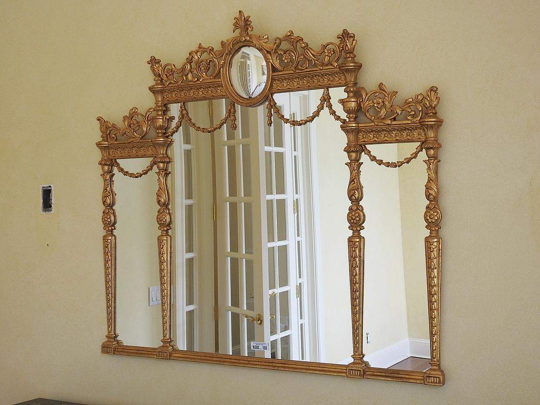 ADAMS STYLE GILT CARVED MIRROR (1 of 4)