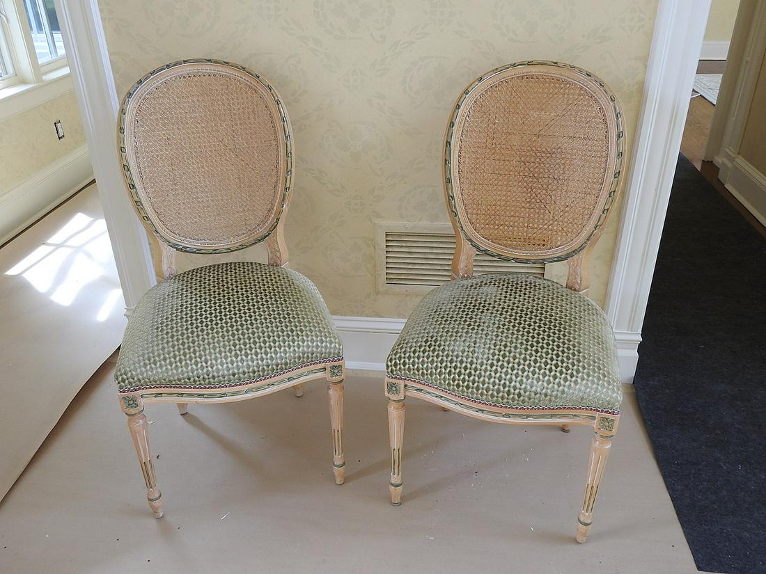 PAIR LOUIS XVI STYLE CAMEO BACK SIDE CHAIRS (1 of 5)