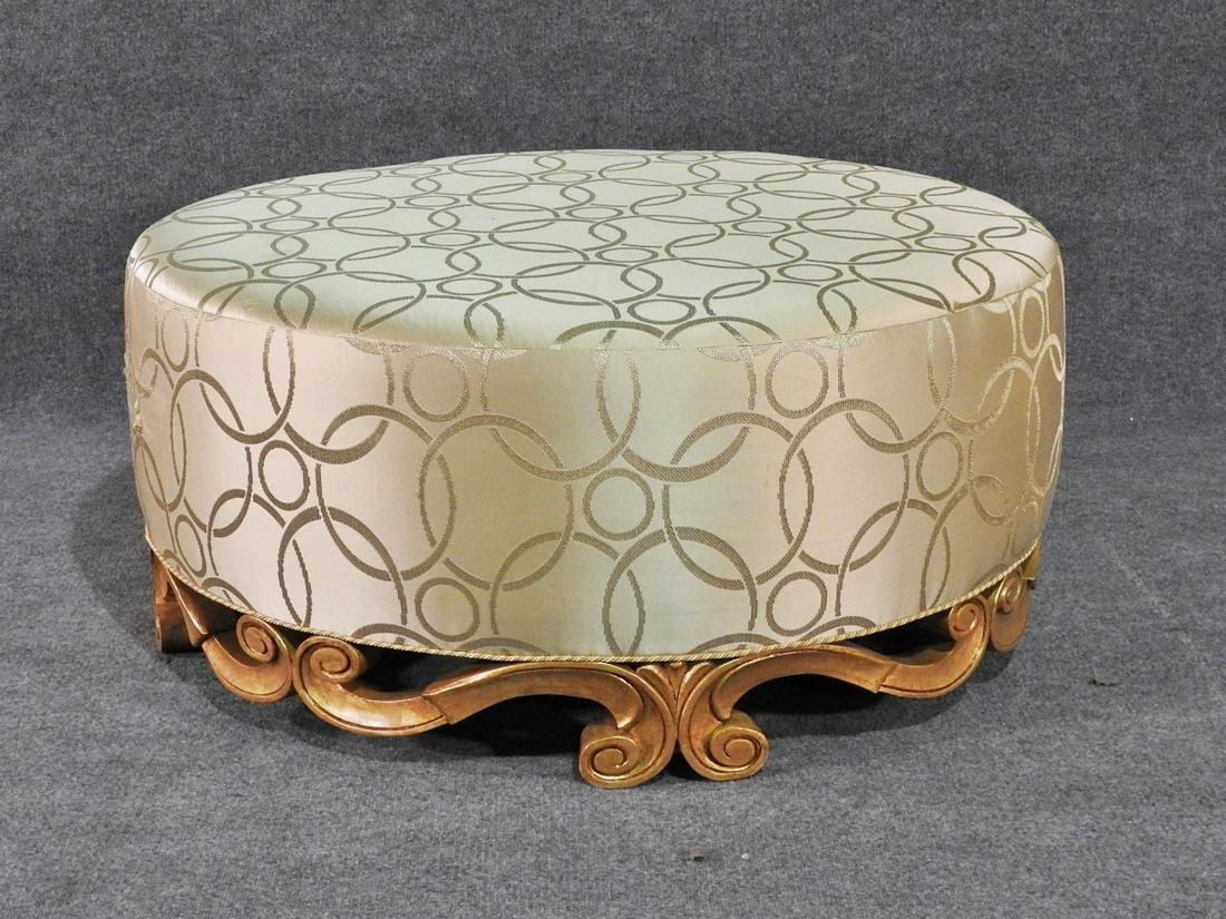 ROUND OVERSIZED GILDED OTTOMAN (1 of 4)