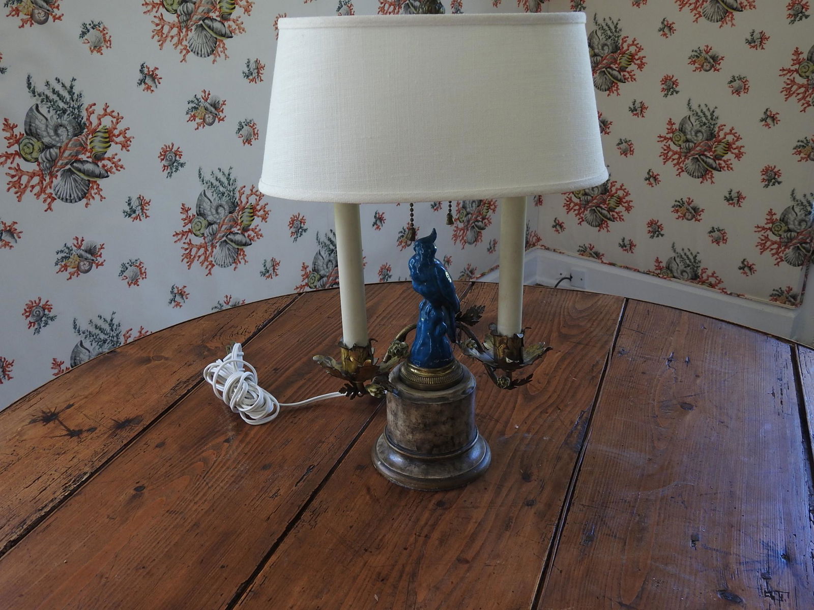 PORCELAIN PARROT LAMP (1 of 2)