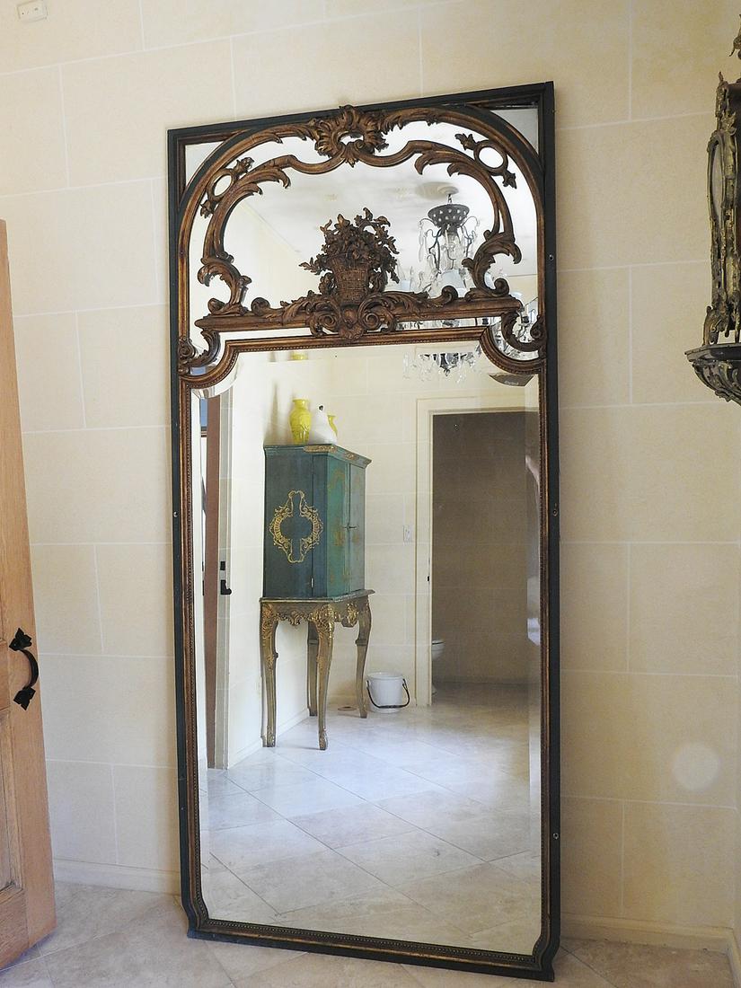 ANTIQUE LOUIS XV STYLE TRUMEAU MIRROR (1 of 5)