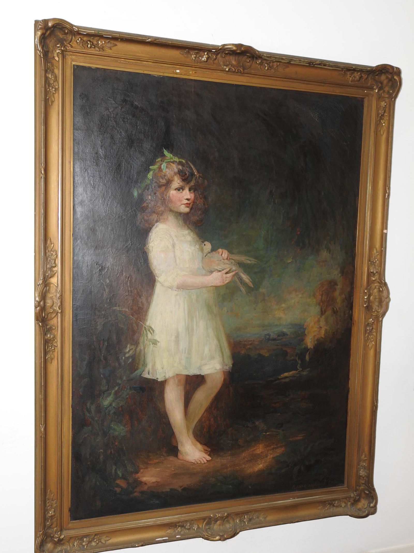OIL PAINTING YOUNG GIRL SIGNED  R. MACCAMERON (1 of 12)