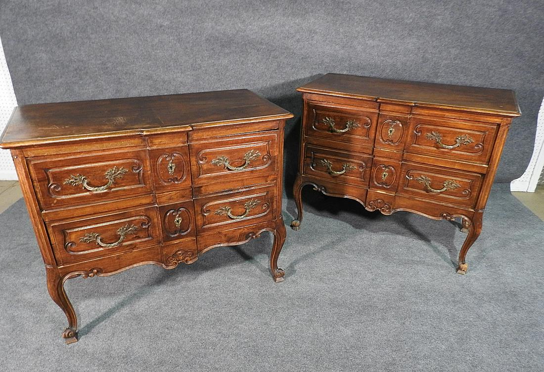 PAIR ANTIQUE COUNTRY FRENCH COMMODES (1 of 6)