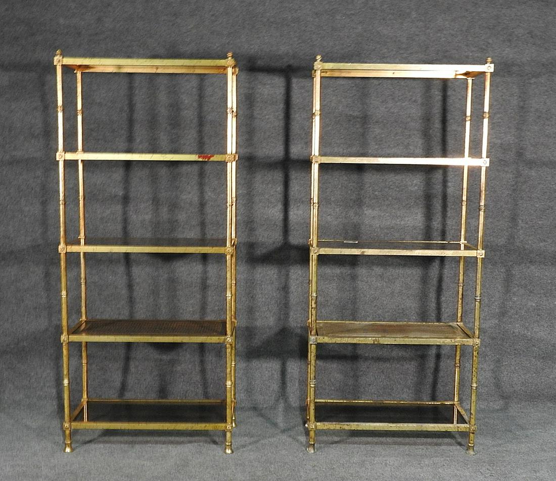 PAIR DECORATED METAL ETAGERES (1 of 4)