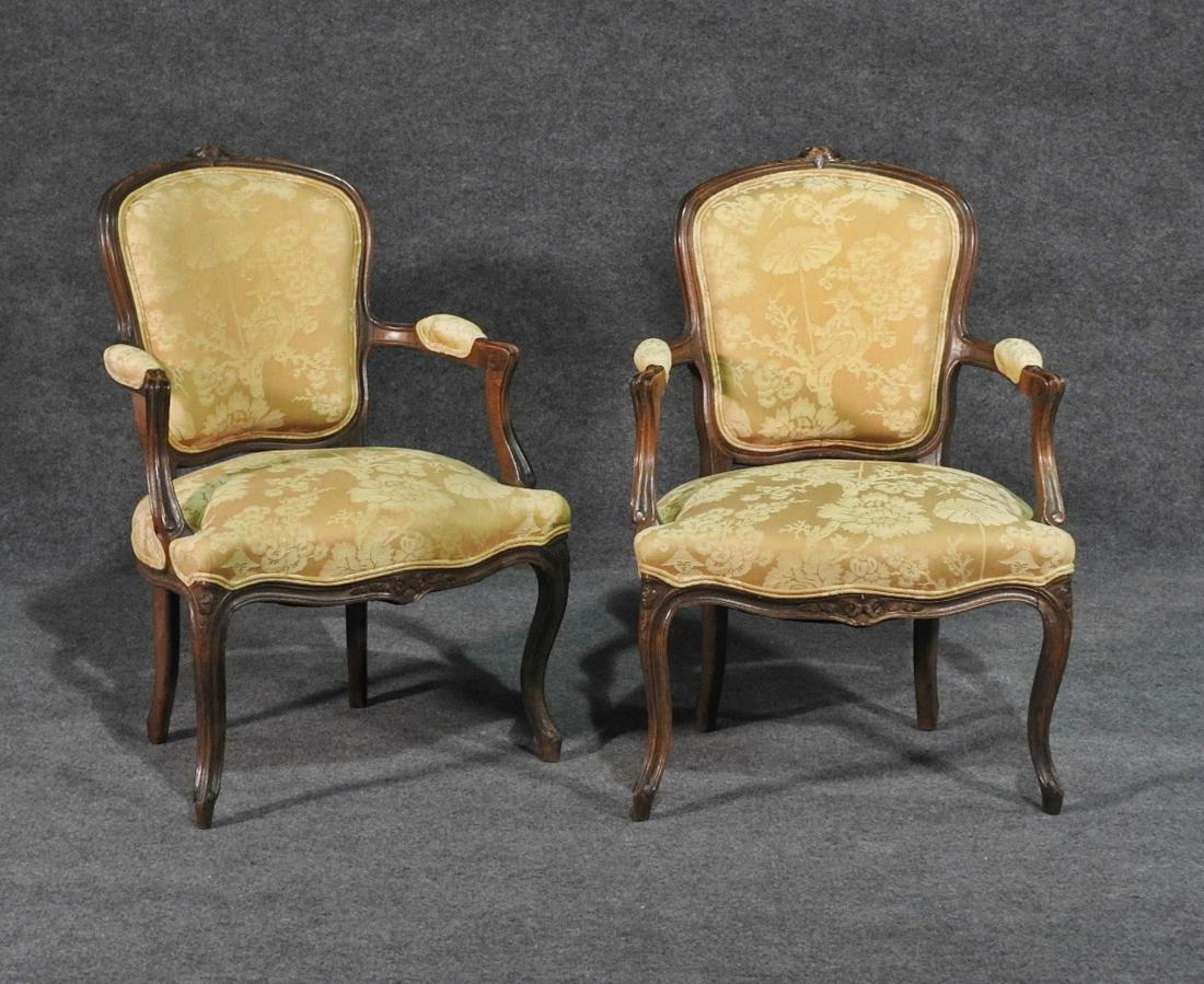 PAIR LOUIS XV STYLE FAUTEUILS (1 of 6)