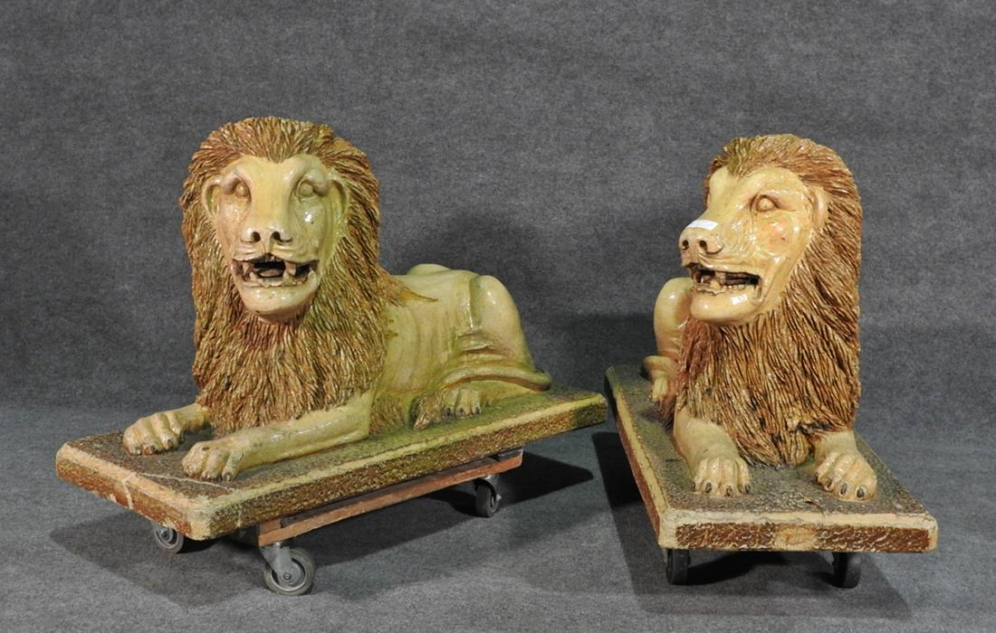 PAIR LIFE SIZE TERRACOTTA GARDEN STATUES (1 of 9)