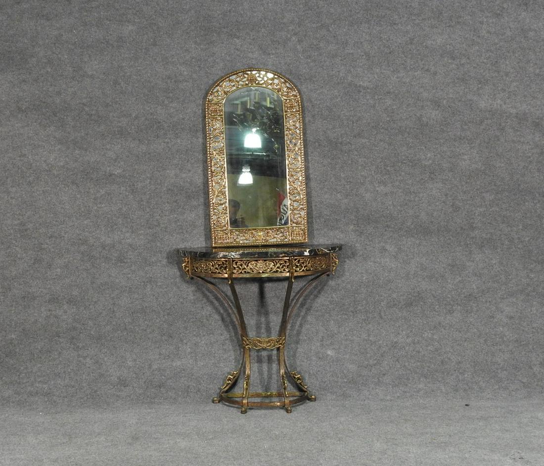 OSCAR BACH MARBLE TOP CONSOLE & MIRROR (1 of 5)