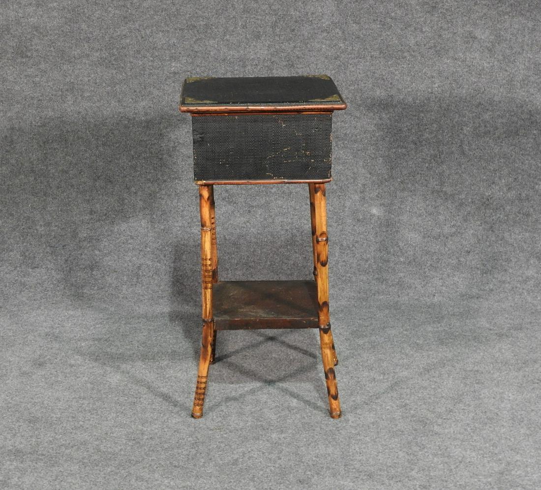 BAMBOO SEWING STAND WITH BRASS ACCENTS (1 of 6)