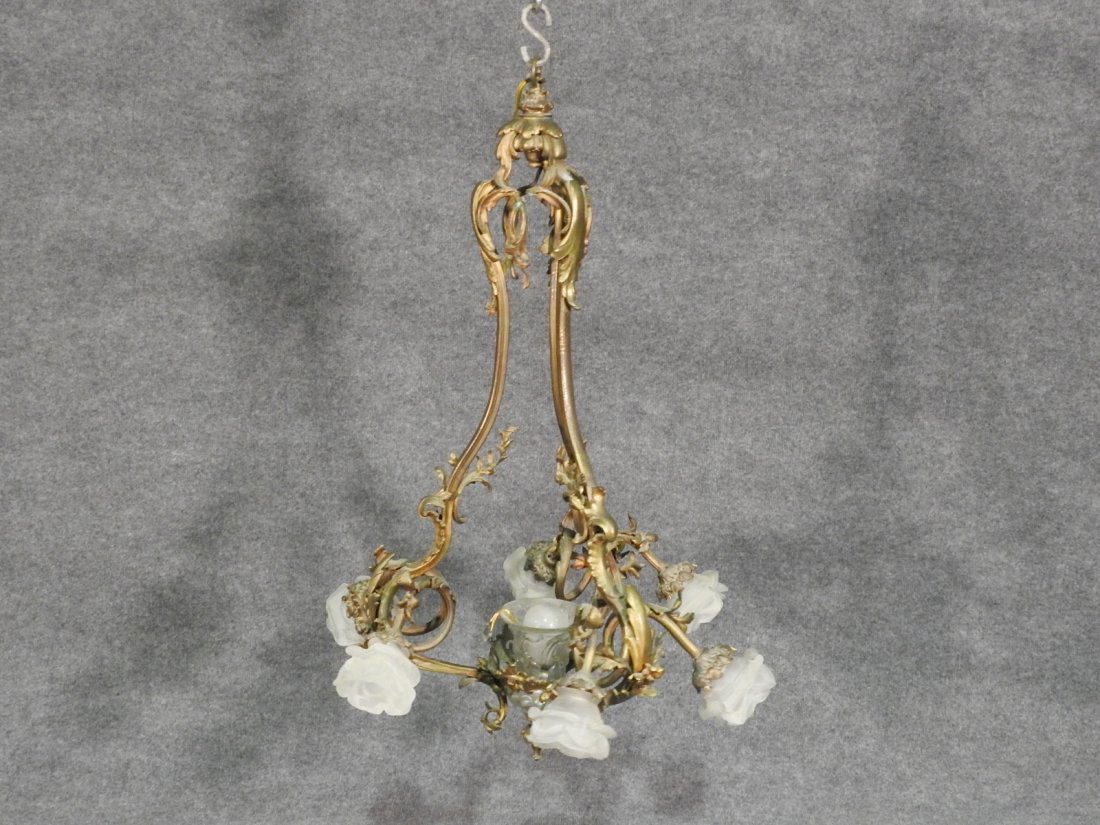 VICTORIAN BRONZE CHANDELIER (1 of 6)
