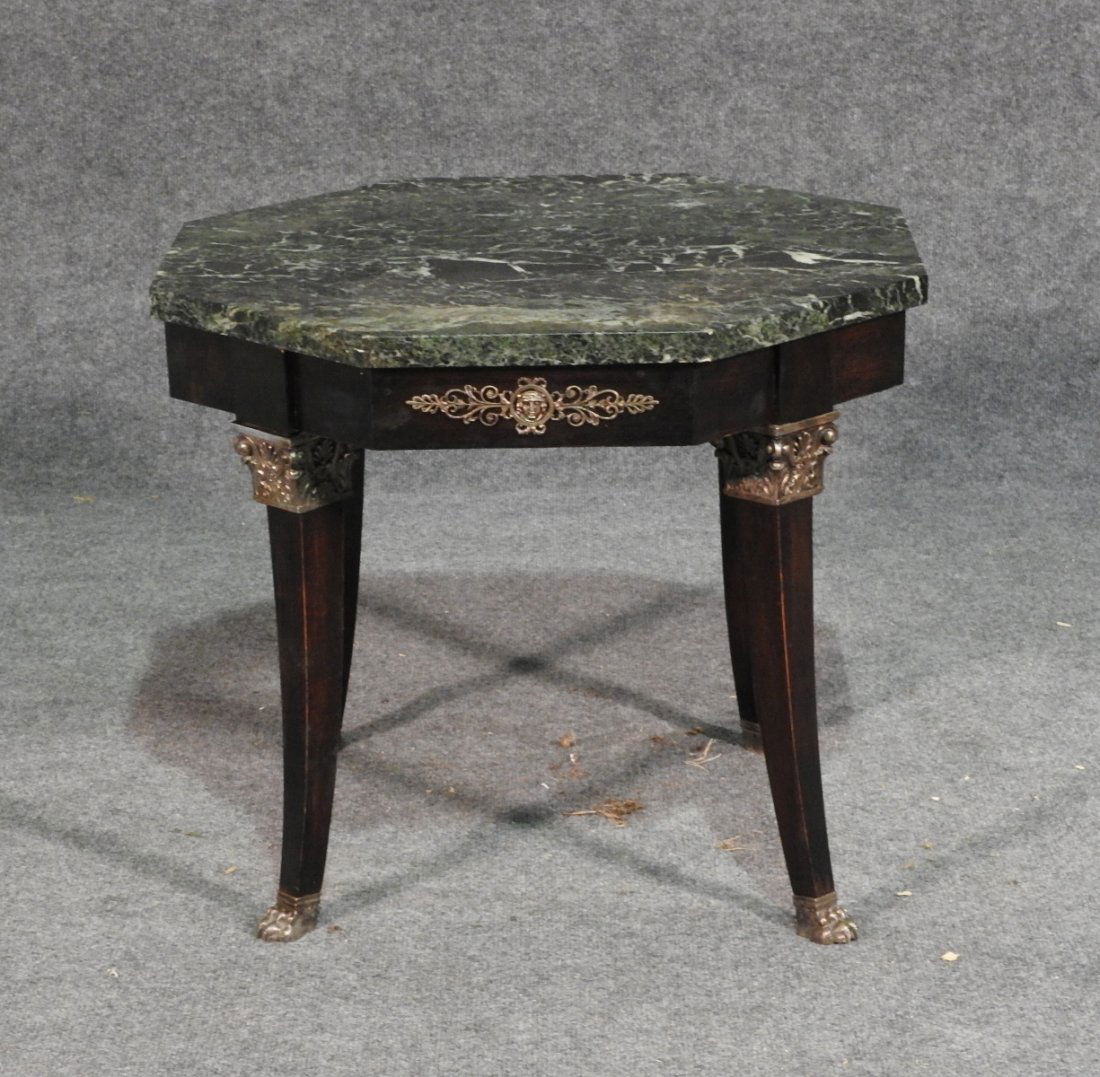FRENCH EMPIRE MARBLE TOP TABLE (1 of 4)