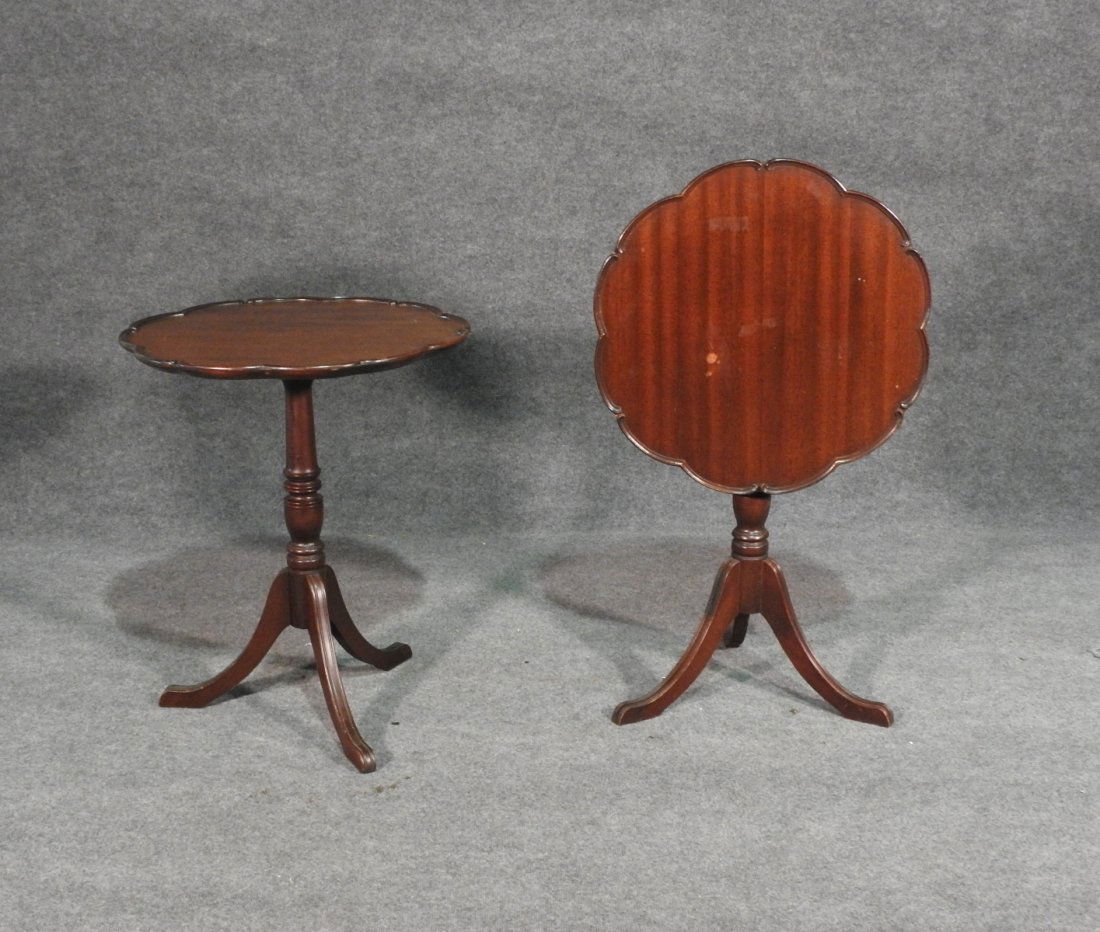 PAIR TILT TOP END TABLES (1 of 5)