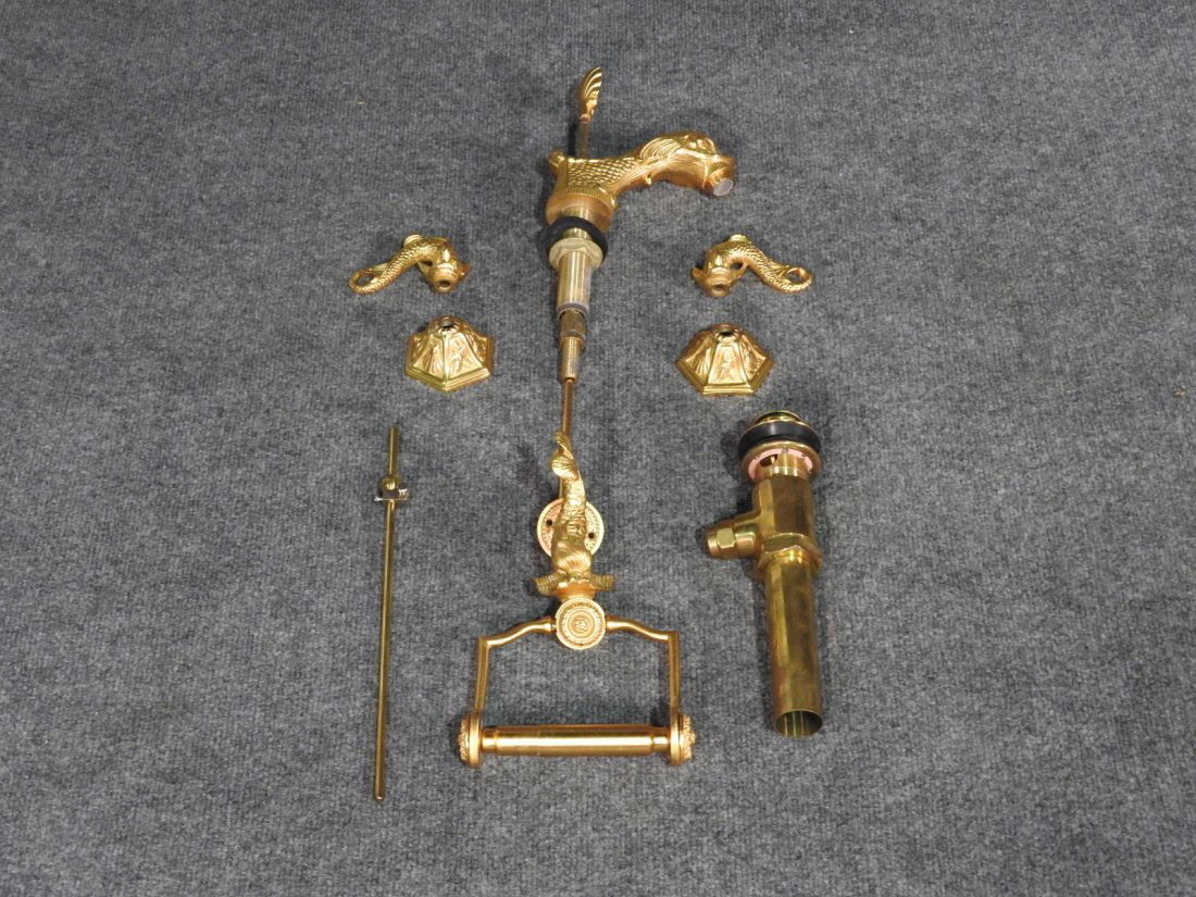 FIGURAL GILT FAUCET SET ATTRIBUTED TO CHERYL WAGNER (1 of 6)