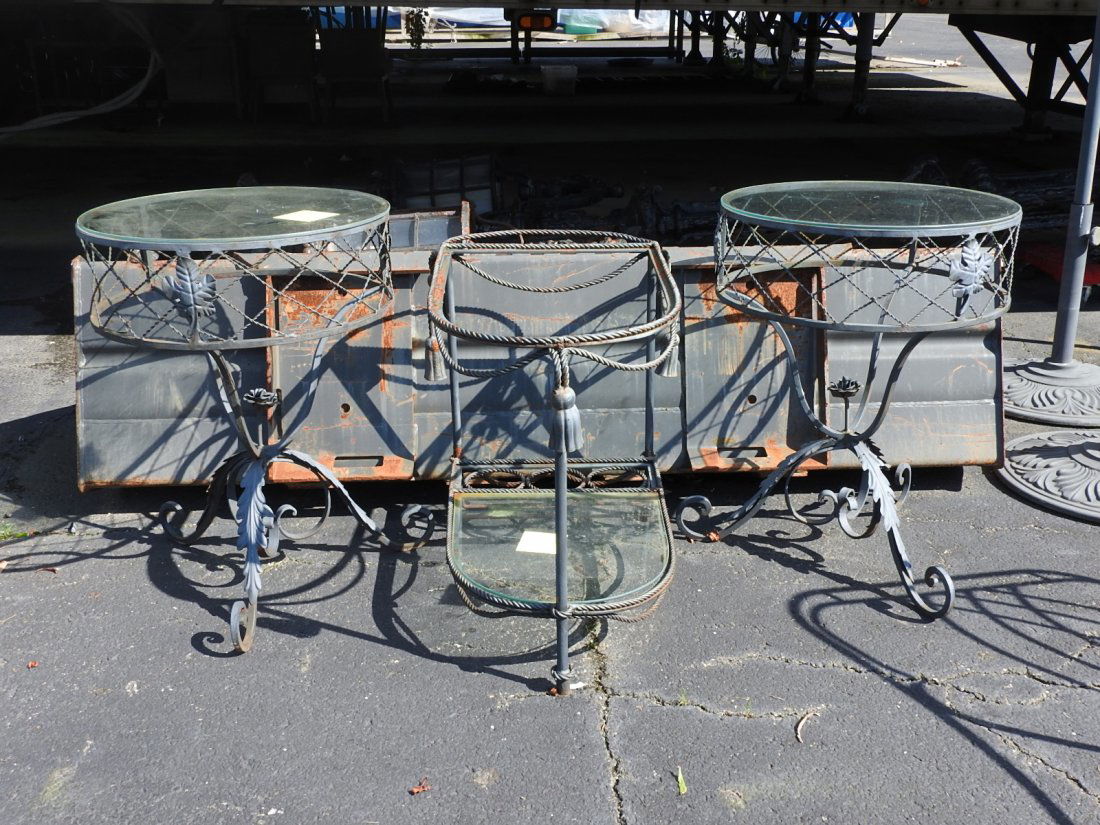 3pc WROUGHT IRON LOT. (1 of 5)