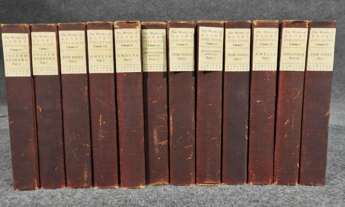 COLLECTION OF WORKS BY HENRY FIELDING: Leatherbound. 12 books.