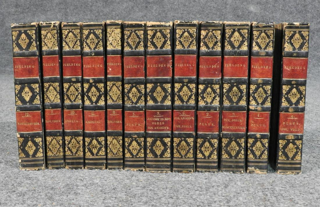 COLLECTION OF WORKS BY HENRY FIELDING: Leatherbound. 12 volumes.