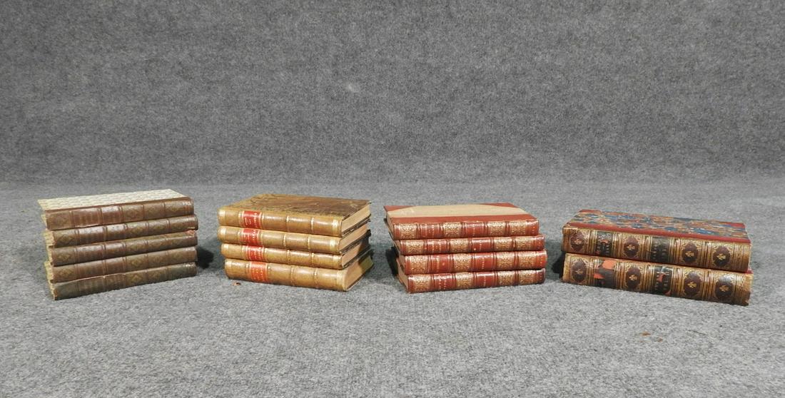 MISCELLANOUS COLLECTION OF LEATHERBOUND BOOKS: Varios authors. Leatherbound. Some marbled covers