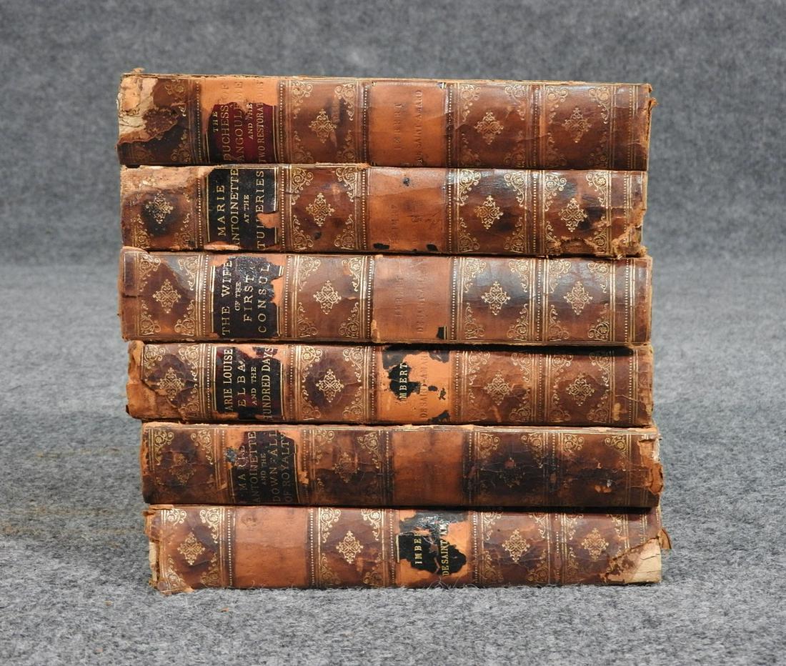 COLLECTION OF NOVELS BY IMBERT DE SAINT-AMAND: Leatherbound. Marbled covers. 6 books