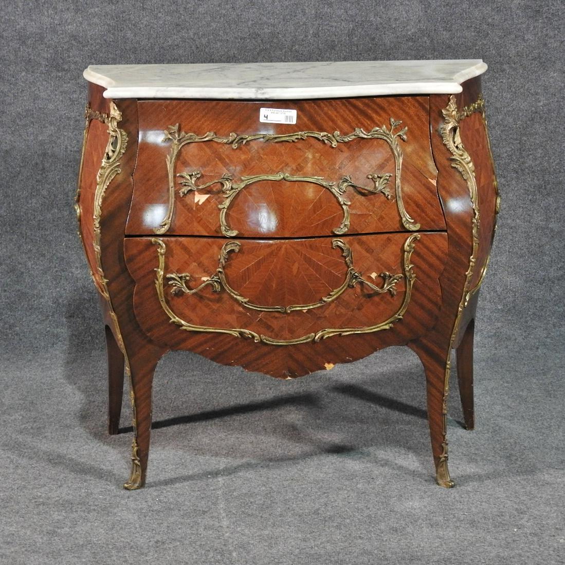 FRENCH INLAID MARBLETOP BOMBAY COMMODE (1 of 9)