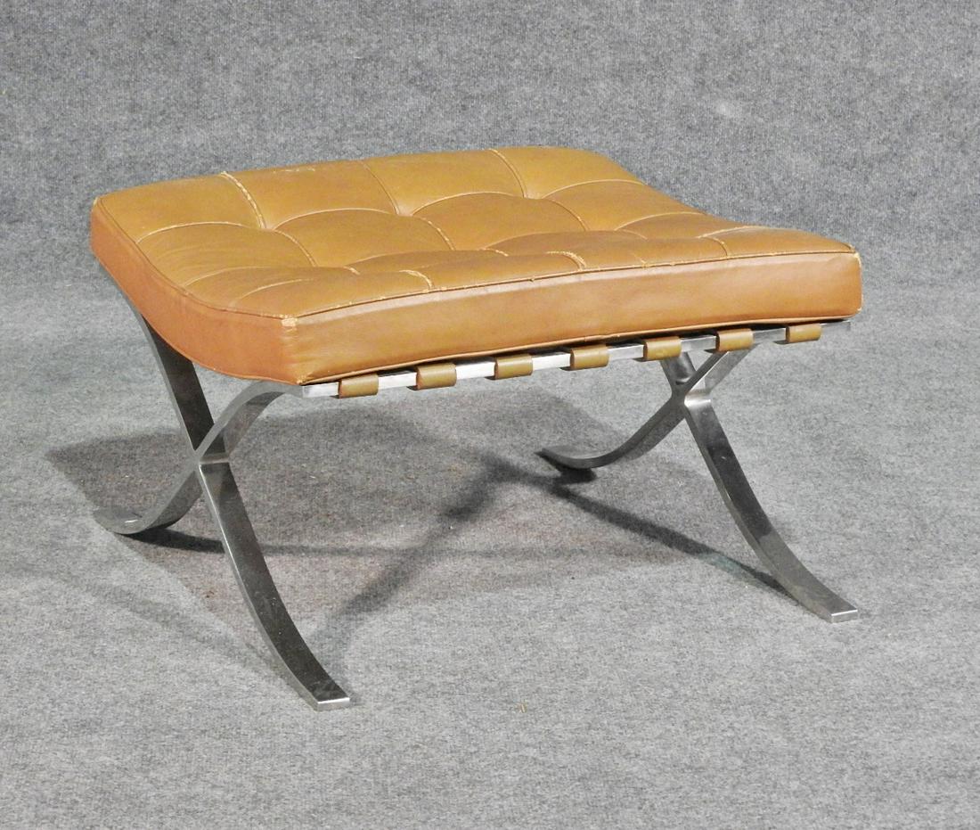 KNOLL MILO BAUGHMAN STYLE CHROME FOOT STOOL (1 of 6)