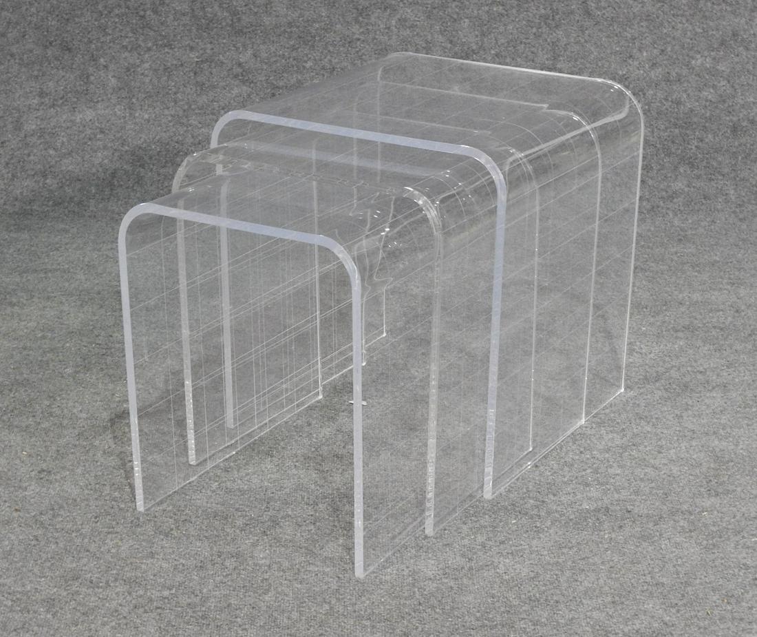 MID CENTURY LUCITE STACKING TABLES (1 of 4)
