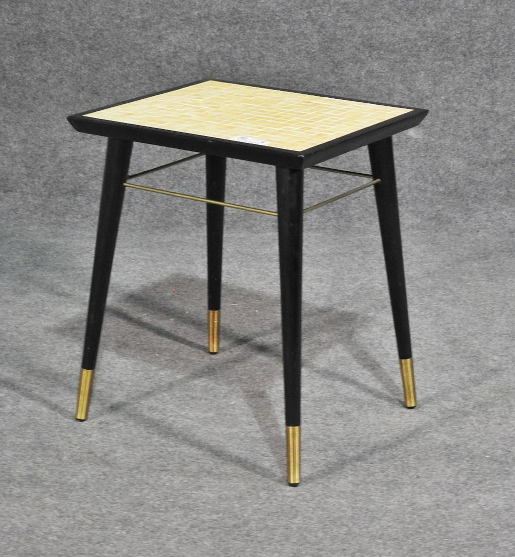 MODERN EBONIZED TILE TOP END TABLE (1 of 5)