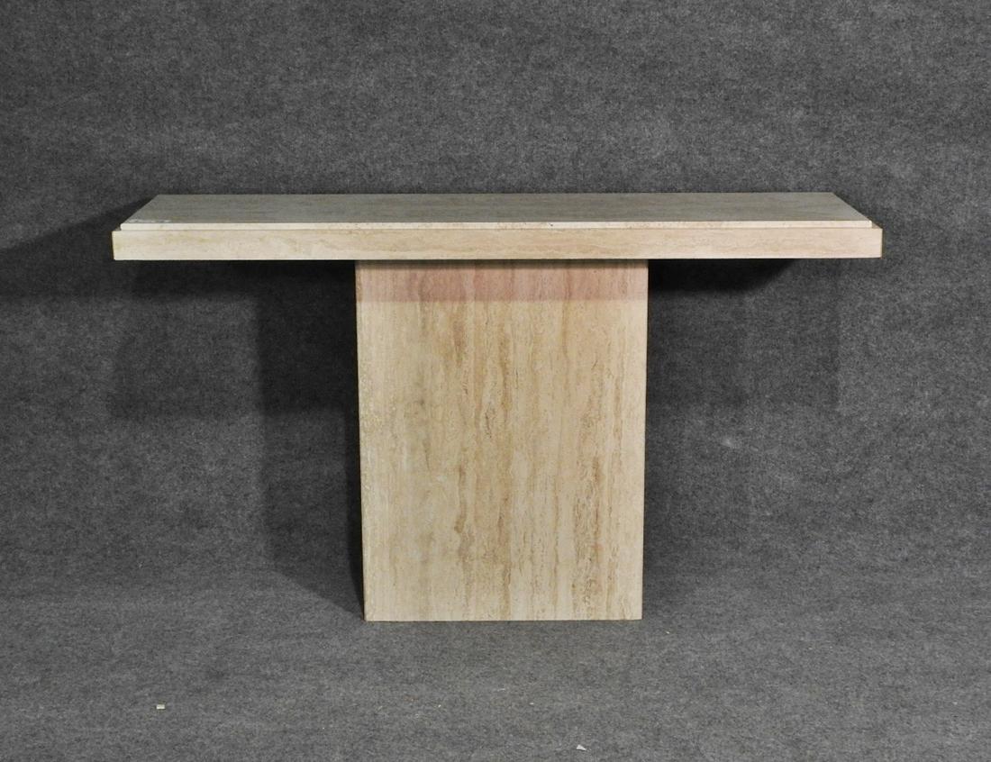 2pc. TRAVERTINE CONSOLE TABLE (1 of 5)