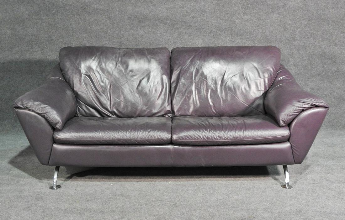 MID CENTURY MODERN LEATHER SOFA (1 of 6)