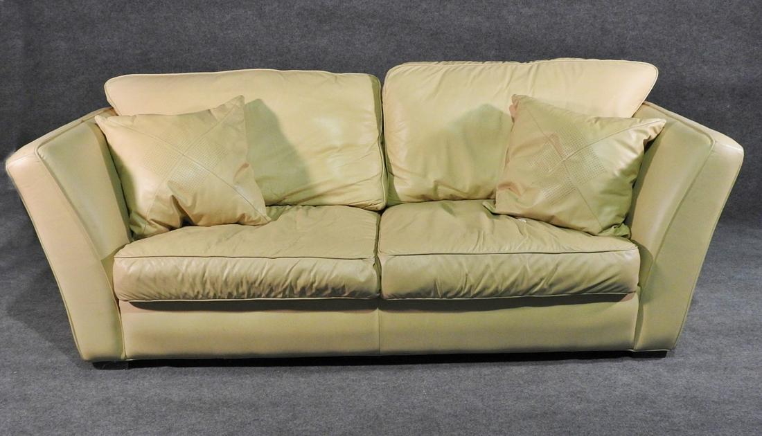MID CENTURY MODERN TAN LEATHER SOFA (1 of 7)