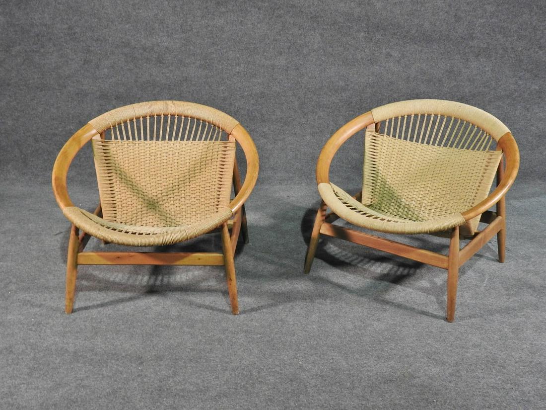 PAIR HANS WEGNER STYLE RING CHAIRS (1 of 5)