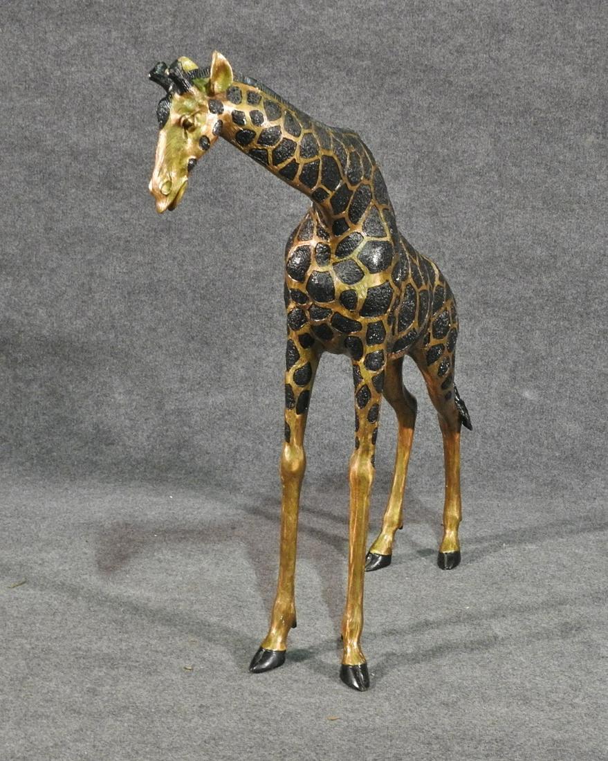 BRONZE PAINTED SCULPTURE OF GIRAFFE (1 of 7)