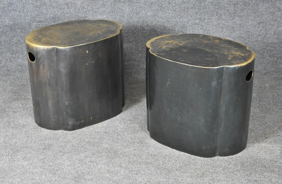 PAIR LAVERN STYLE BRONZE TABLES (1 of 5)