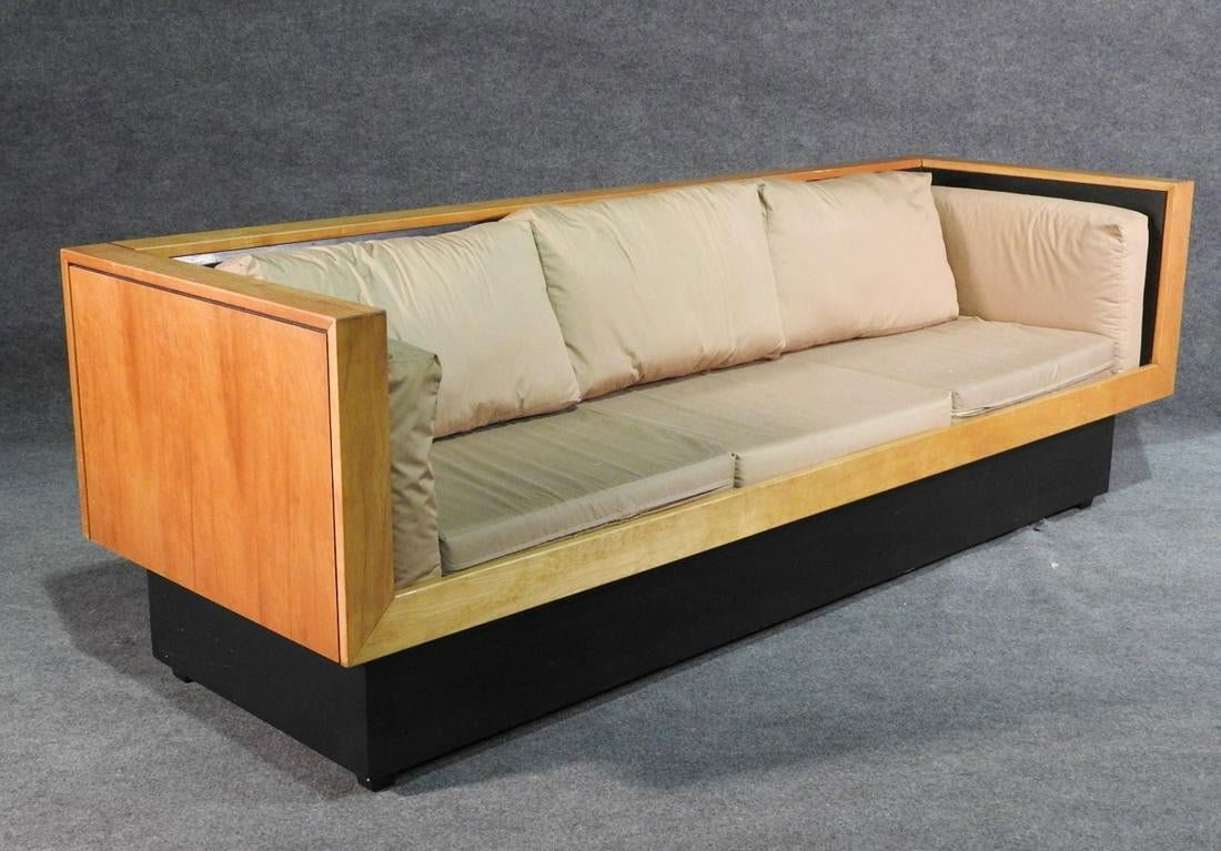 BAUGHMAN STYLE WALNUT CUBE SOFA (1 of 5)
