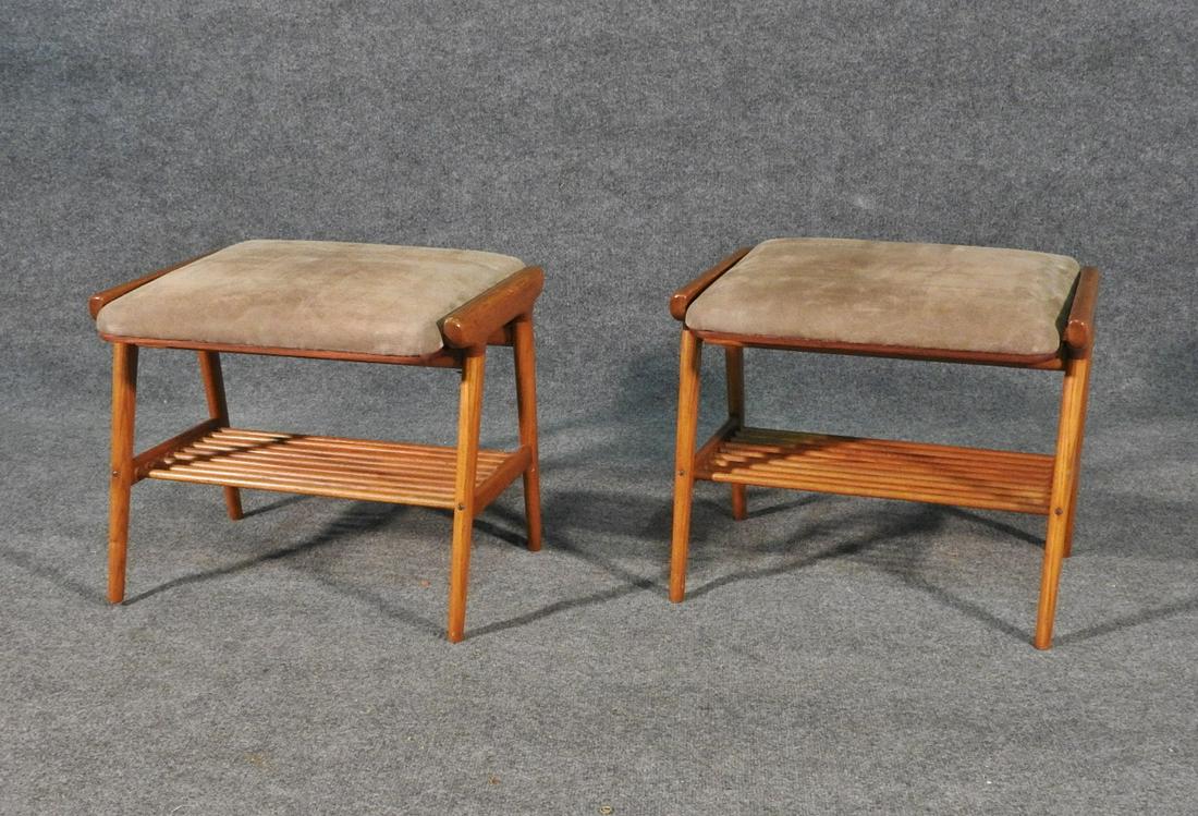 PAIR MID CENTURY MODERN OTTOMANS (1 of 9)