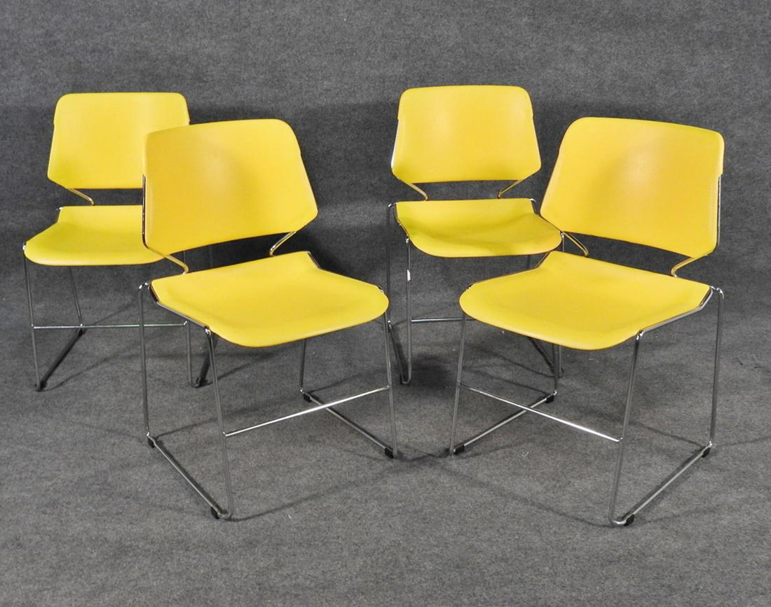 4 MID CENTURY MODERN STACKING CHAIRS (1 of 7)