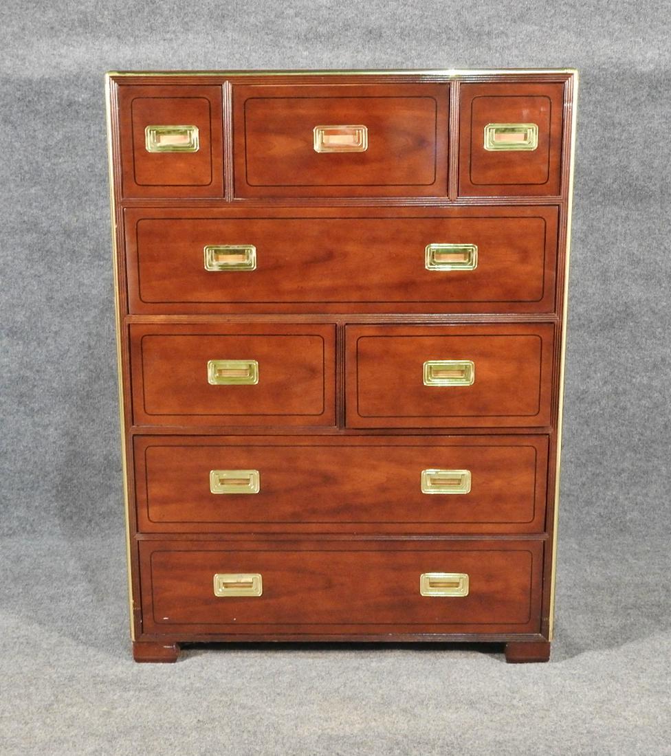 BAKER CAMPAIGN STYLE CHEST OF DRAWERS (1 of 9)