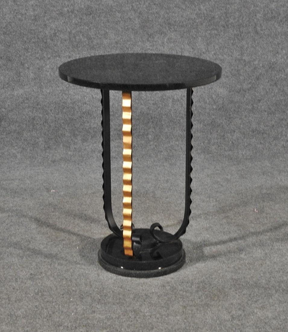 GRANITE AND WROUGHT IRON TABLE (1 of 8)
