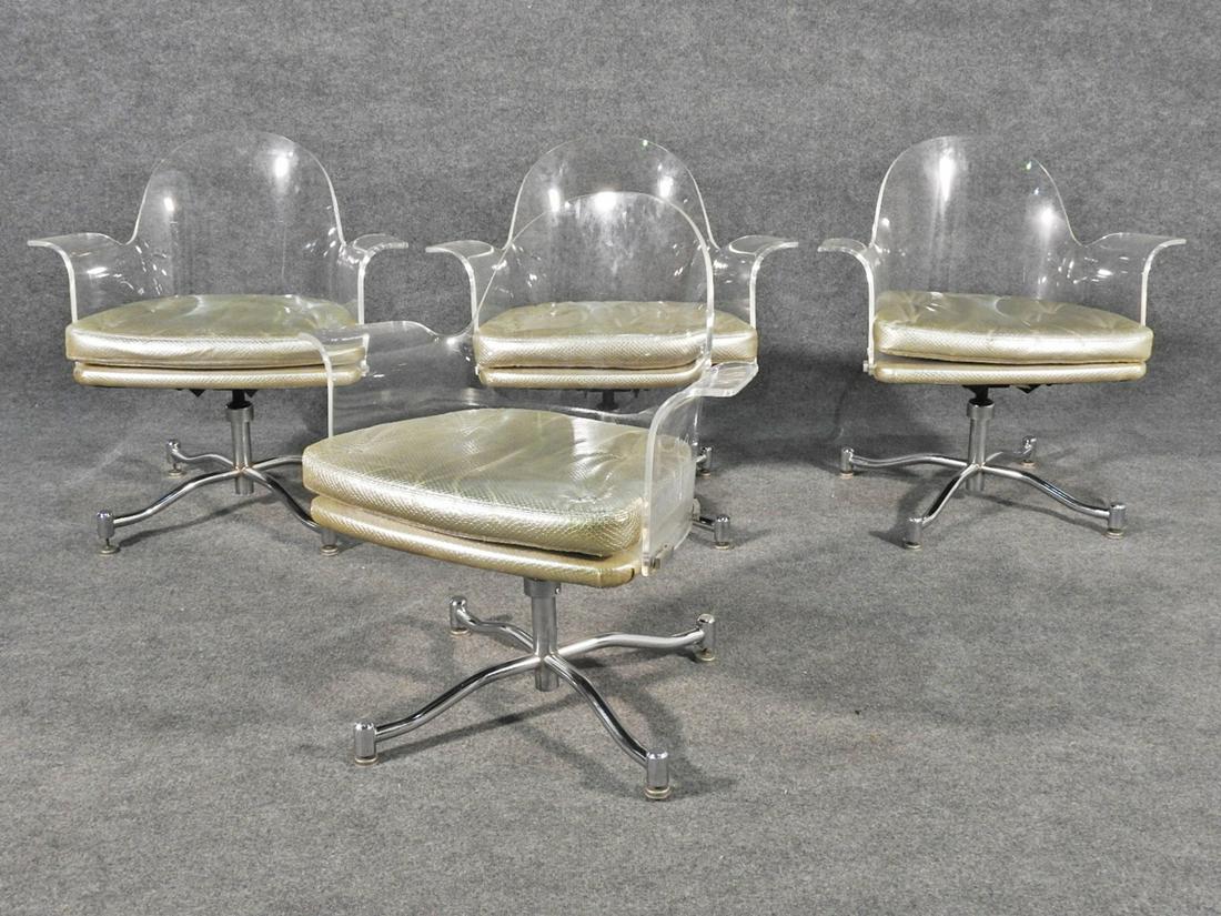 4 HOLLYWOOD REGENCY STYLE LUCITE CHAIRS (1 of 10)