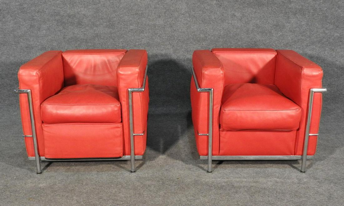 PAIR LC3 STYLE CHAIRS ATTR LE CORBUSIER (1 of 5)